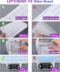 LET'S RESIN Tray Molds, Jar Silicone Molds with Lid, Resin Molds for Epoxy Resin, Silicone Molds Kits for DIY Art Furniture Dtorage and Decoration, Festival Gifts Rolling Tray Molds Set