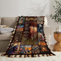 Native Indian Throw Blanket Native American Gifts for Boys Girls Women Men Plush Cozy Flannel Fleece Fuzzy Party Blankets 50