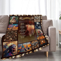 Native Indian Throw Blanket Native American Gifts for Boys Girls Women Men Plush Cozy Flannel Fleece Fuzzy Party Blankets 50