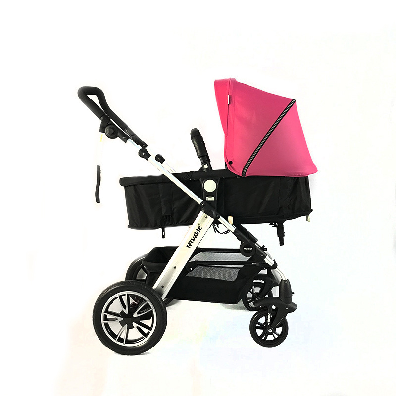 Wholesale Luxury Leather Look Doll Pram with Swiveling Wheels