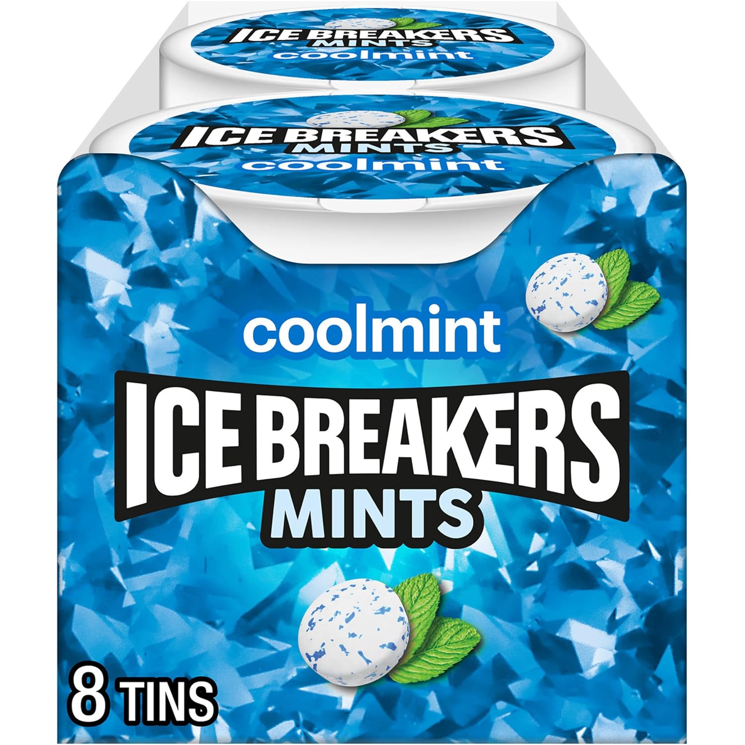 ICE BREAKERS Coolmint Sugar Free Mints Tins, 1.5 oz (8 Count) Coolmint 1.5 Ounce (Pack of 8)