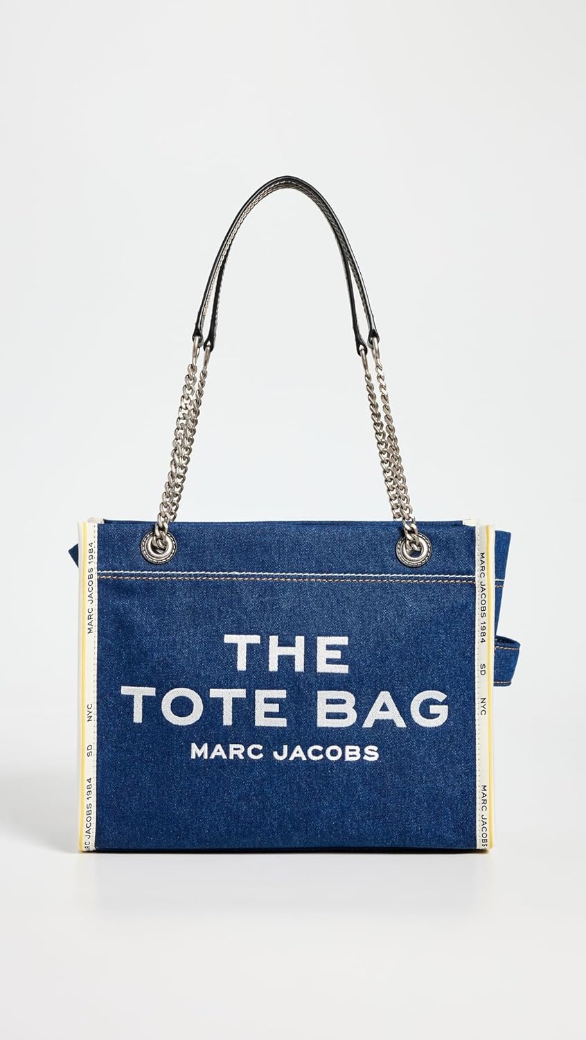 Marc Jacobs The Denim Chain Medium Tote Bag One Size Dark Wash