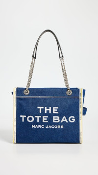 Marc Jacobs The Denim Chain Medium Tote Bag One Size Dark Wash