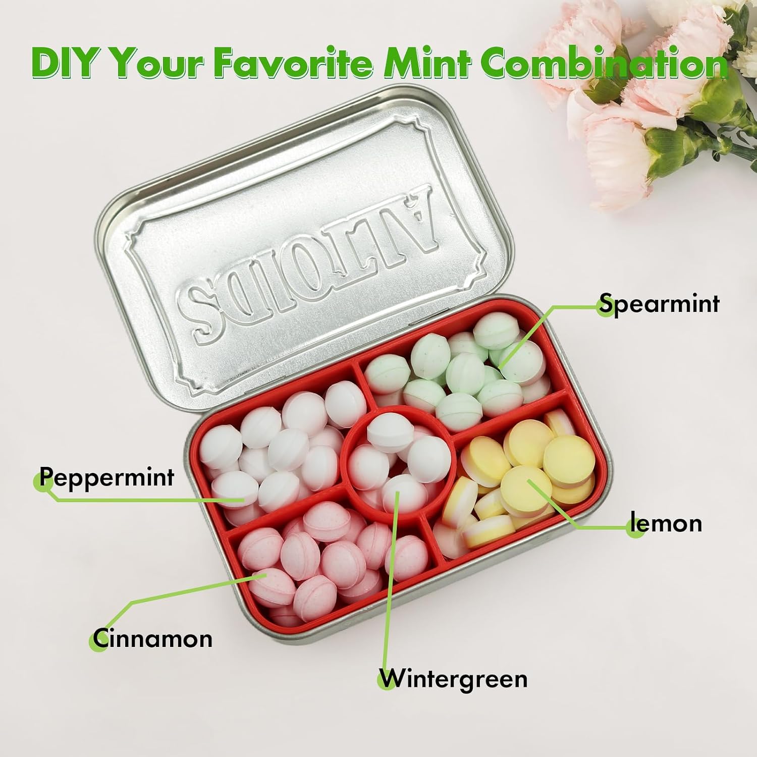 4-Pack Tin Organizer Inserts Compatible with Altoids 1.76oz Mint Tins – Ideal Dividers for Personal Essentials, Travel Storage of Pills, Jewelry, Art Supplies, or Fishing Gear (Assorted Colors)