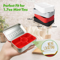 4-Pack Tin Organizer Inserts Compatible with Altoids 1.76oz Mint Tins – Ideal Dividers for Personal Essentials, Travel Storage of Pills, Jewelry, Art Supplies, or Fishing Gear (Assorted Colors)