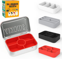 4-Pack Tin Organizer Inserts Compatible with Altoids 1.76oz Mint Tins – Ideal Dividers for Personal Essentials, Travel Storage of Pills, Jewelry, Art Supplies, or Fishing Gear (Assorted Colors)