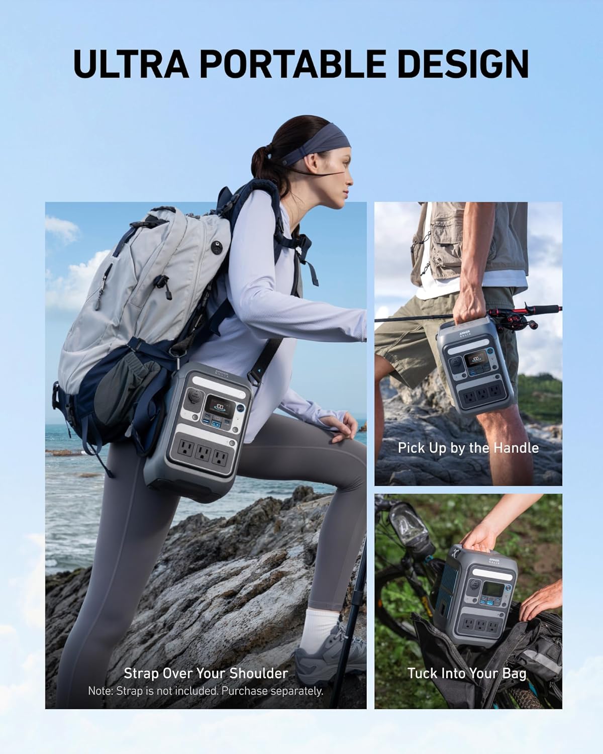 Anker Solar Generator SOLIX C300 with 60W Solar Panel, 288Wh Portable Power Station, 300W (600W Surge), LiFePO4 Battery, 140W Two-Way Fast Charging, for Outdoor Camping, Traveling, and Emergencies 60W Solar Panel + C300