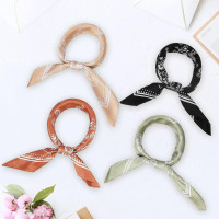 4 Pcs 27.5'' x 27.5'' Satin Silk Head Scarf Hair Scarves Large Bandanas Neck Scarf for Women Girls Pattern 1