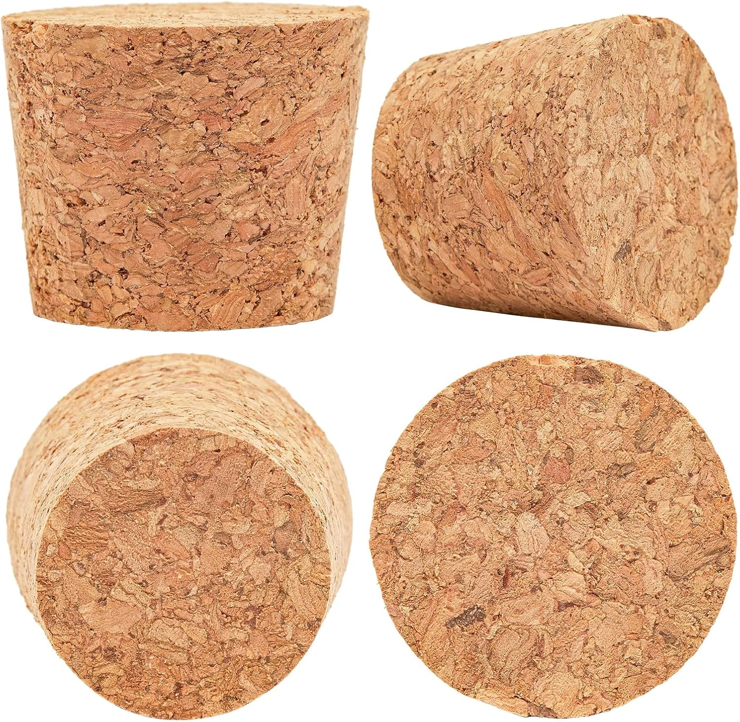 Juvale Tapered Cork Stoppers - 20 Pack Size 16, Brown, 1.1 in H x 1.34 in Top x 1 in Bottom - Wine Bottle Stoppers, DIY Projects & Beer Bottle Corks