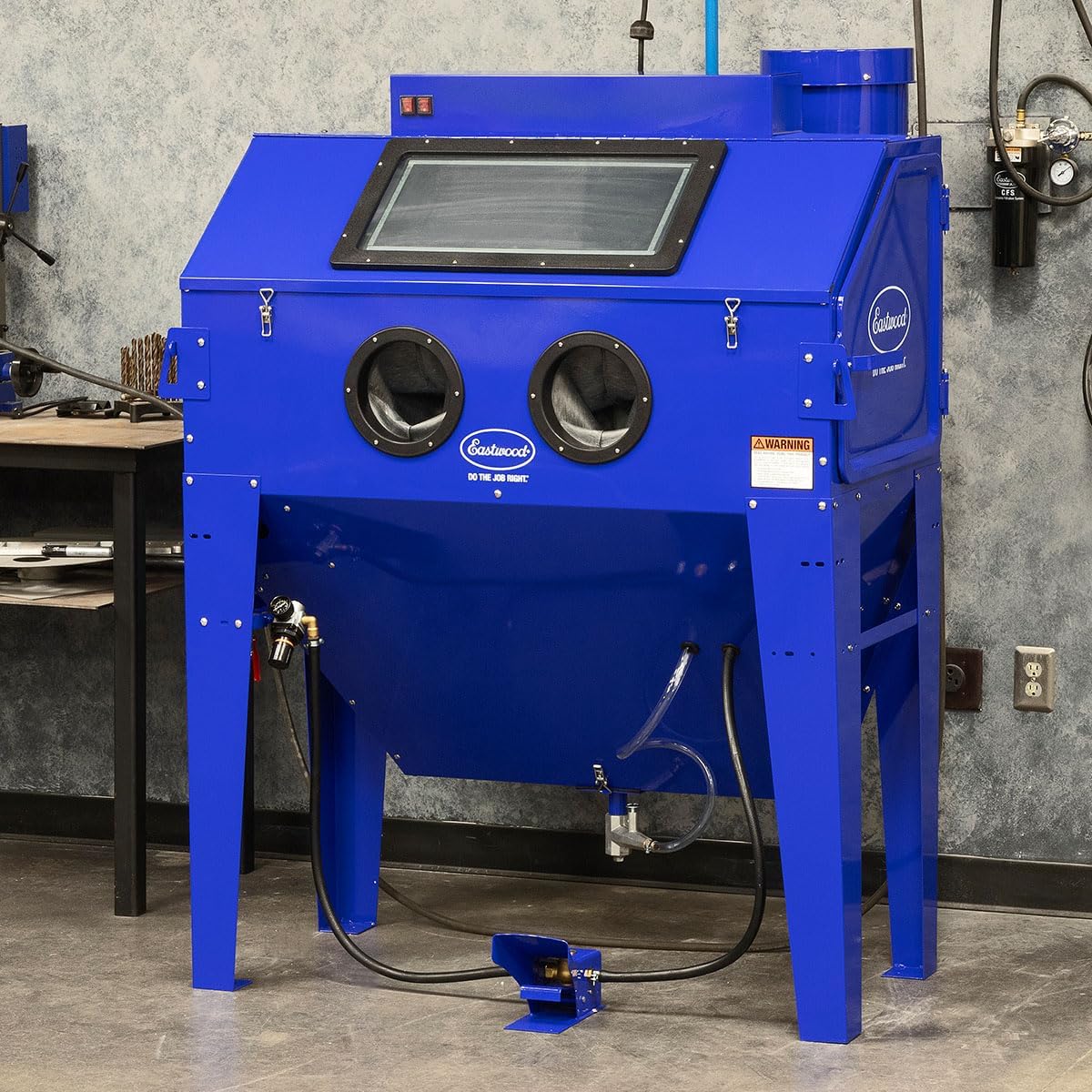 Eastwood B120 Sand Blasting Cabinet Kit | Heavy Duty Steel Sand Blaster Media Cabinet for Paint Removal, Metal Restoration, Rust Removal, Sandblasting | Holds Up to 150 Lbs of Abrasive Media