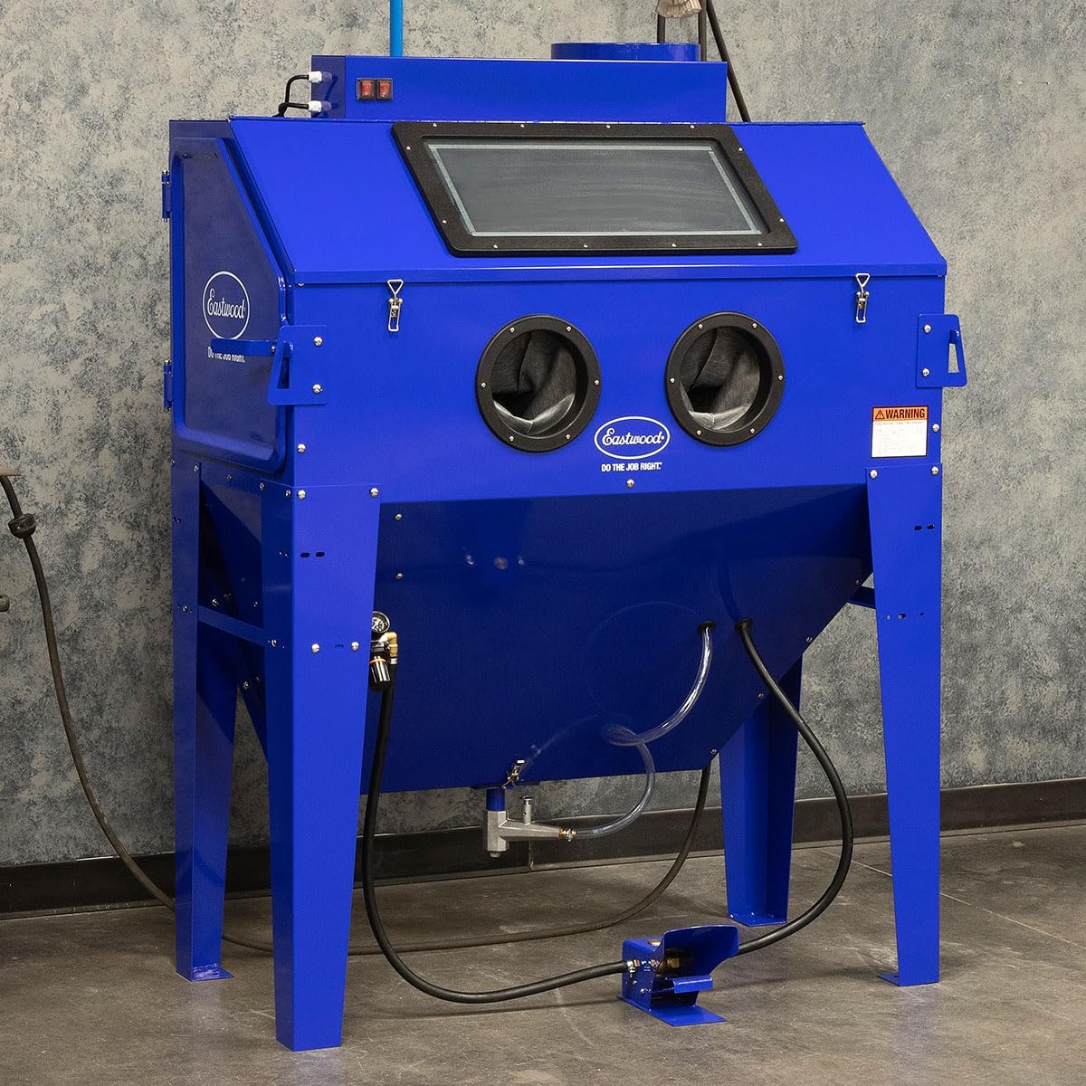 Eastwood B120 Sand Blasting Cabinet Kit | Heavy Duty Steel Sand Blaster Media Cabinet for Paint Removal, Metal Restoration, Rust Removal, Sandblasting | Holds Up to 150 Lbs of Abrasive Media