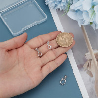 PH PandaHall 925 Sterling Silver Pendant Blanks Bezel Settings 3 Styles Round Oval Teardrop Cabochon Settings Open-Back Bezel Pendant Setting Gemstone Claw Trays for Jewellery Making 4~10mm