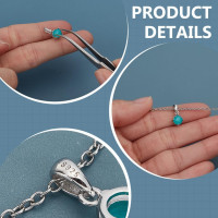PH PandaHall 925 Sterling Silver Pendant Blanks Bezel Settings 3 Styles Round Oval Teardrop Cabochon Settings Open-Back Bezel Pendant Setting Gemstone Claw Trays for Jewellery Making 4~10mm