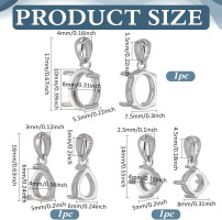 PH PandaHall 925 Sterling Silver Pendant Blanks Bezel Settings 3 Styles Round Oval Teardrop Cabochon Settings Open-Back Bezel Pendant Setting Gemstone Claw Trays for Jewellery Making 4~10mm