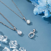 PH PandaHall 925 Sterling Silver Pendant Blanks Bezel Settings 3 Styles Round Oval Teardrop Cabochon Settings Open-Back Bezel Pendant Setting Gemstone Claw Trays for Jewellery Making 4~10mm