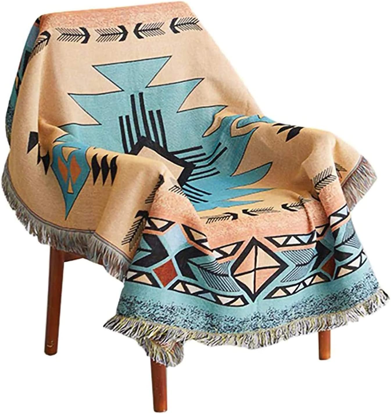 Hopstar Aztec Throw Blanket Navajo Indian Blankets and Throws Boho Western Decor Couch Cover Blanket for Bed Sofa Living Room Beach Travel 51