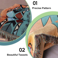 Hopstar Aztec Throw Blanket Navajo Indian Blankets and Throws Boho Western Decor Couch Cover Blanket for Bed Sofa Living Room Beach Travel 51