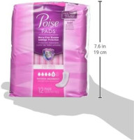 Poise Incontinence Pads, Maximum Absorbency, Long, 12 Count (6 Cases)
