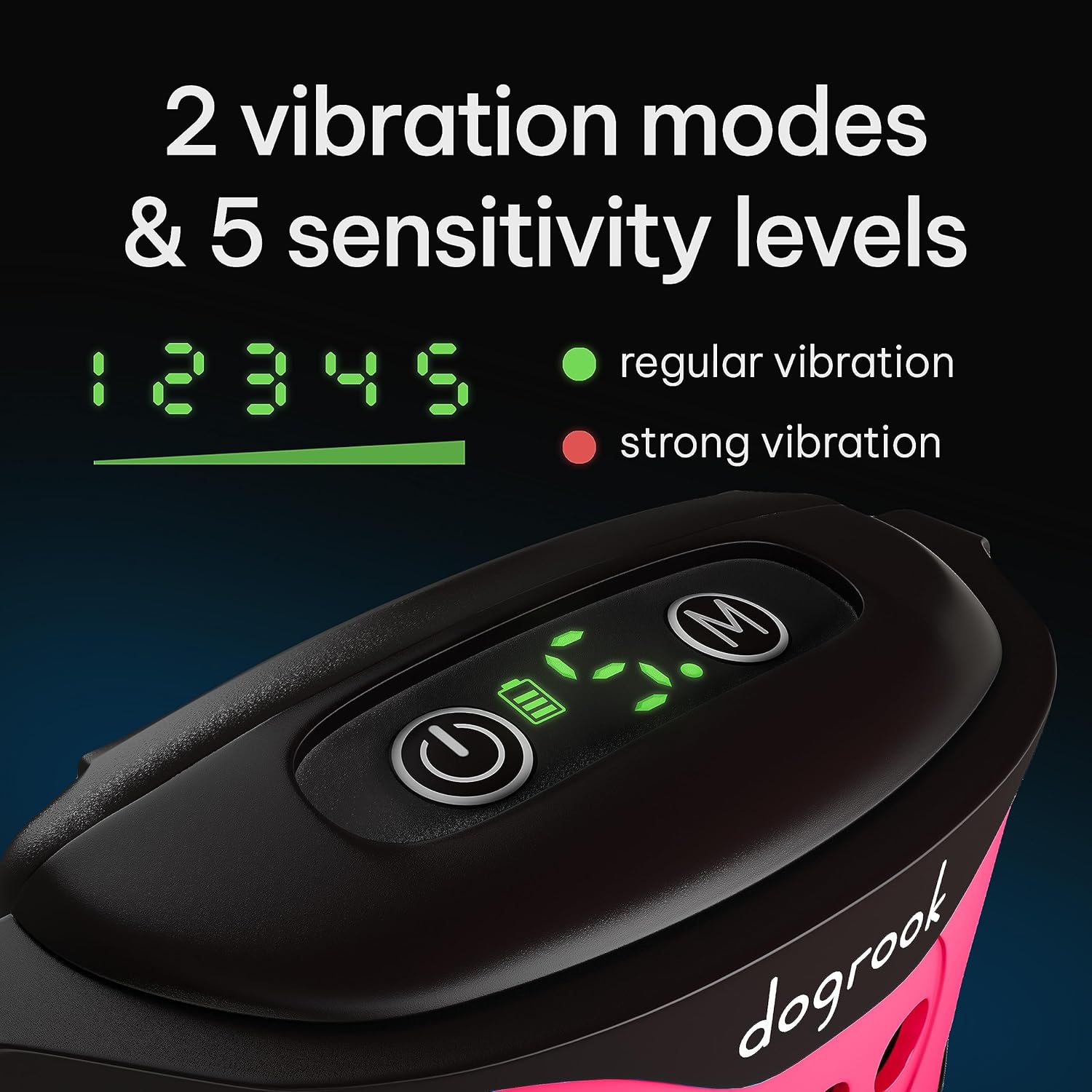 DogRook Rechargeable Dog Bark Collar - No Shock Dog Training Smart Collar - Beep & Vibration Stop Barking Dog Devices - No Bark Collar - Martingale Collars for Large Dog, Medium & Small - 12-110 lbs Pink