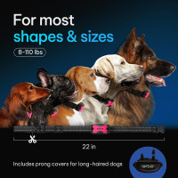 DogRook Rechargeable Dog Bark Collar - No Shock Dog Training Smart Collar - Beep & Vibration Stop Barking Dog Devices - No Bark Collar - Martingale Collars for Large Dog, Medium & Small - 12-110 lbs Pink