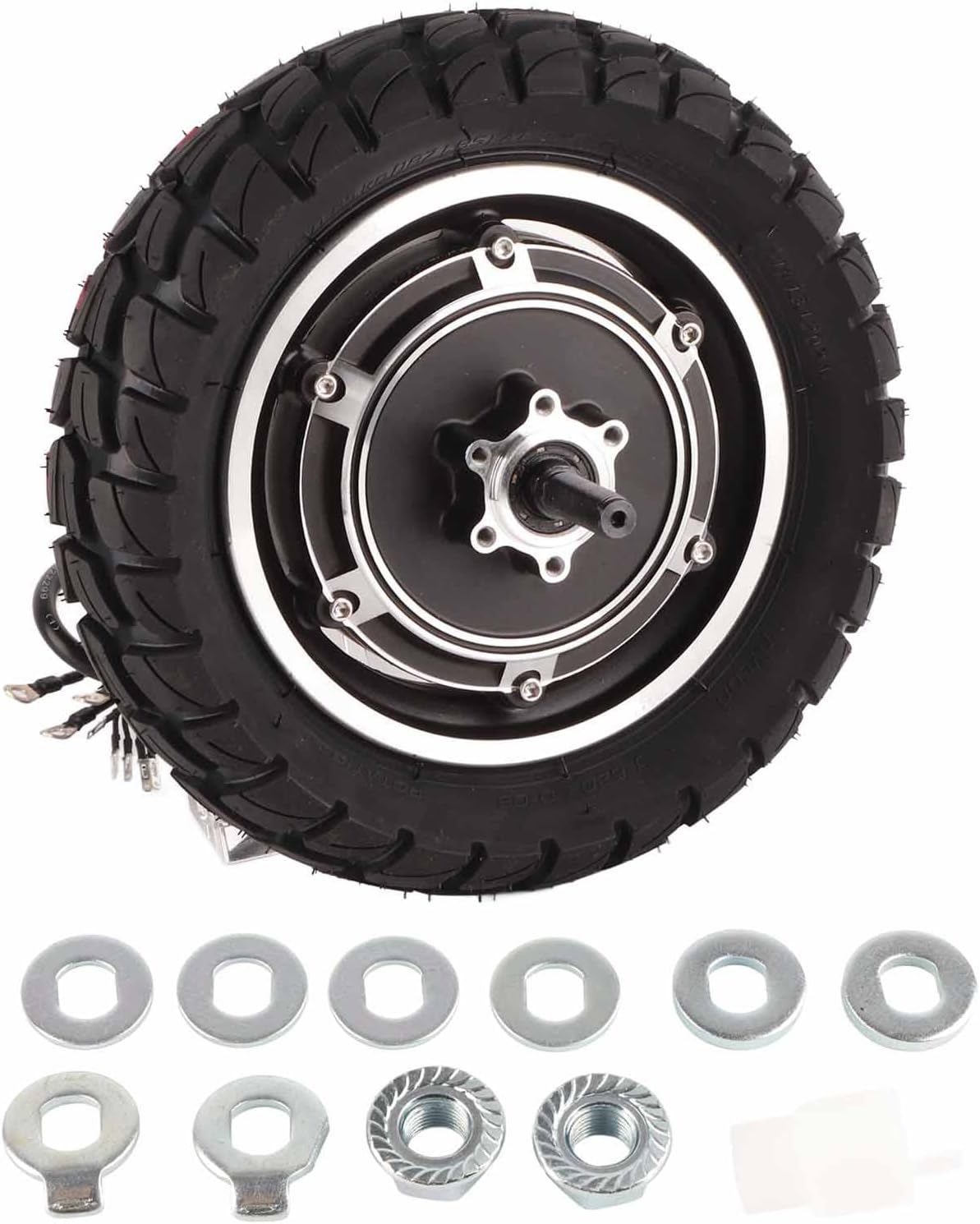 10inch 36V 60V 350W 1500W Electric Scooter Hub Motor Wheel Kit, Aluminum Alloy Brushless Gearless Motor for Electric Motorcycle Off Road Scooter