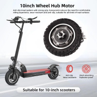 10inch 36V 60V 350W 1500W Electric Scooter Hub Motor Wheel Kit, Aluminum Alloy Brushless Gearless Motor for Electric Motorcycle Off Road Scooter