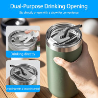 2 Pcs Replacement Lid Compatible with Stanley Camp Mug 24 oz, Spill Proof Mug Cup Lids with Sealing Silicone Ring, BPA-Free, Dishwasher Safe for Drinking Cup Cover, Clear