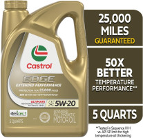 Castrol Edge Extended Performance 5W-20 Advanced Full Synthetic Motor Oil 5 Quart 5 Quarts