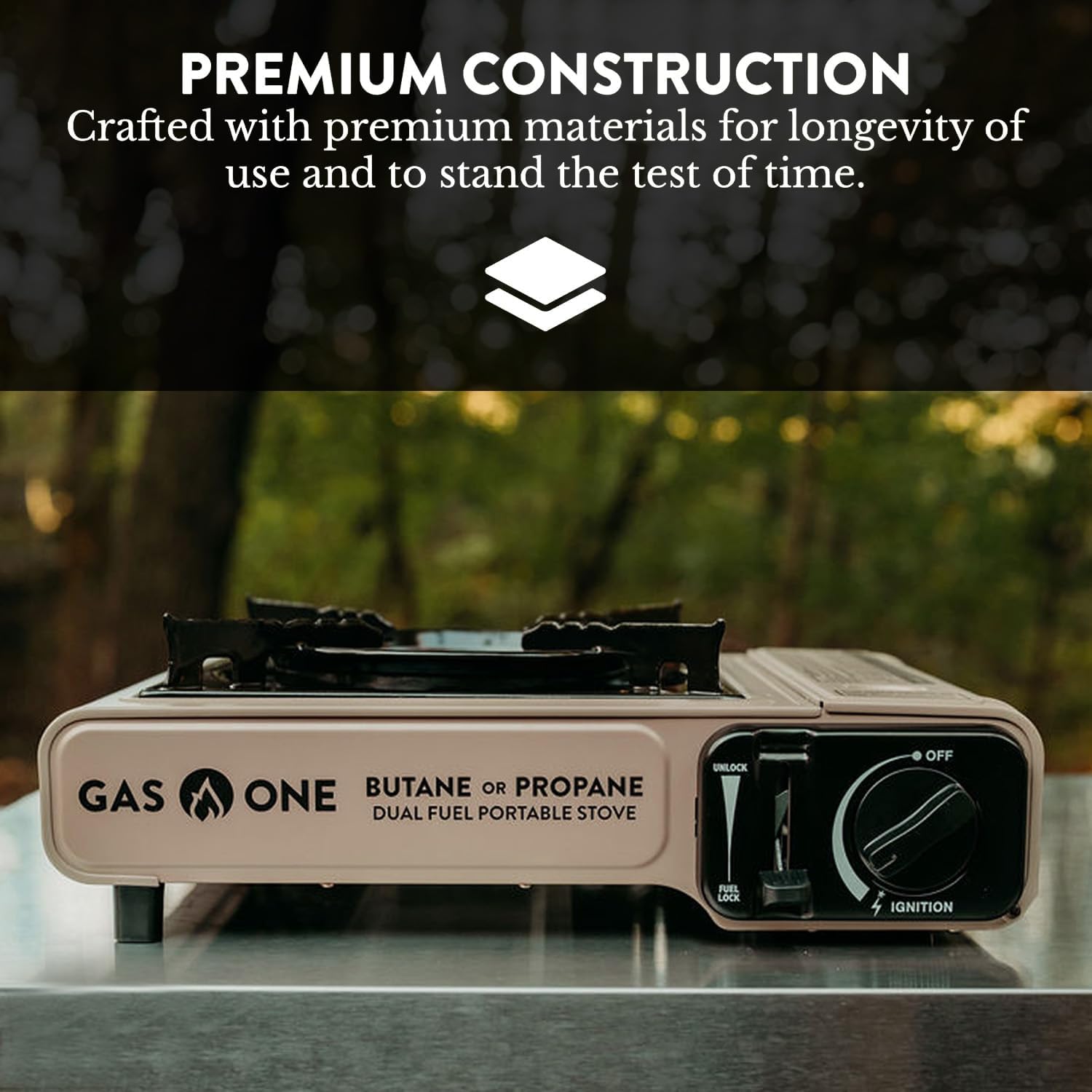 Gas One GS-3400P Propane or Butane Stove Dual Fuel Stove Portable Camping Stove - Patented - with Carrying Case Great for Emergency Preparedness Kit