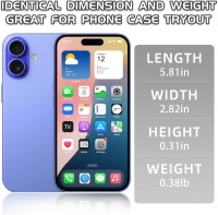 Dummy Fake Phone Model, Looks Like The RealPhone Compatible withPhone 16 Pro Max, for Cellphone Store Display or Send a ToyPhone for Kids (16,Ultramarine,The Screen is Printed with Patterns)