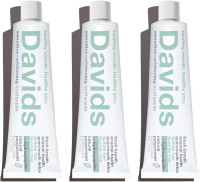 Davids Hydroxi™ Fluoride Free Nano Hydroxyapatite Toothpaste for Remineralizing Enamel & Sensitive Relief, Whitening, Antiplaque, SLS Free, Natural Peppermint, 4oz, Made in USA (3 Pack) Sensitive Mint 4 Ounce (Pack of 3)