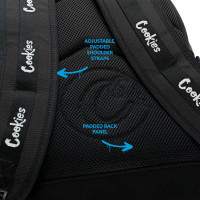 COOKIES Off The Grid Smell Proof Backpack – Odor Proof Travel Backpack with Laptop Sleeve, Multiple Pockets, 24.5L Capacity – Durable School, Gym, Work, Office & Everyday Streetwear Bag - Black