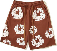 Y2K Men's Shorts Women's Foam Sports Shorts Hip hop Pants Black X-Large