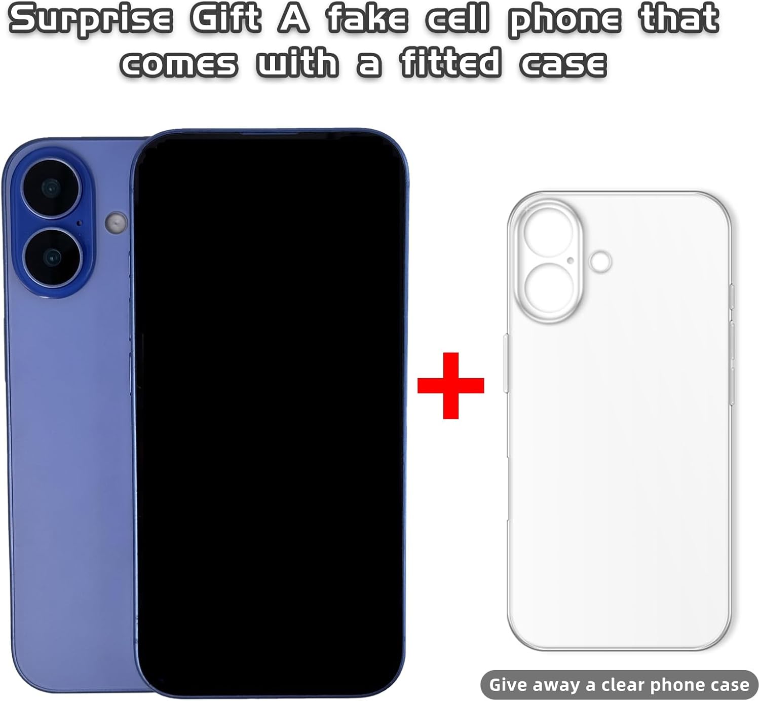 Fake Phone Dummy PropPhone, BlackScreen Decoy PhonePear PhoneNon-Working Phone16 16Pro Max for Kid Play, DisplayPhone Look Like Real Phonepro max16 (16,Ultramarine,Black Screen)