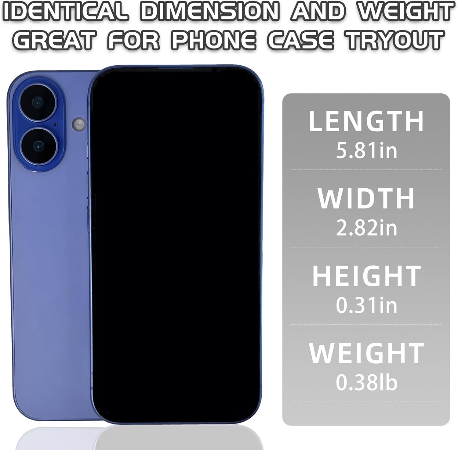 Fake Phone Dummy PropPhone, BlackScreen Decoy PhonePear PhoneNon-Working Phone16 16Pro Max for Kid Play, DisplayPhone Look Like Real Phonepro max16 (16,Ultramarine,Black Screen)