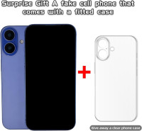 Fake Phone Dummy PropPhone, BlackScreen Decoy PhonePear PhoneNon-Working Phone16 16Pro Max for Kid Play, DisplayPhone Look Like Real Phonepro max16 (16,Ultramarine,Black Screen)