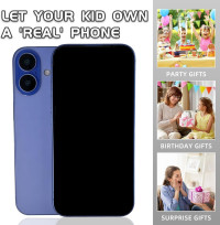 Fake Phone Dummy PropPhone, BlackScreen Decoy PhonePear PhoneNon-Working Phone16 16Pro Max for Kid Play, DisplayPhone Look Like Real Phonepro max16 (16,Ultramarine,Black Screen)