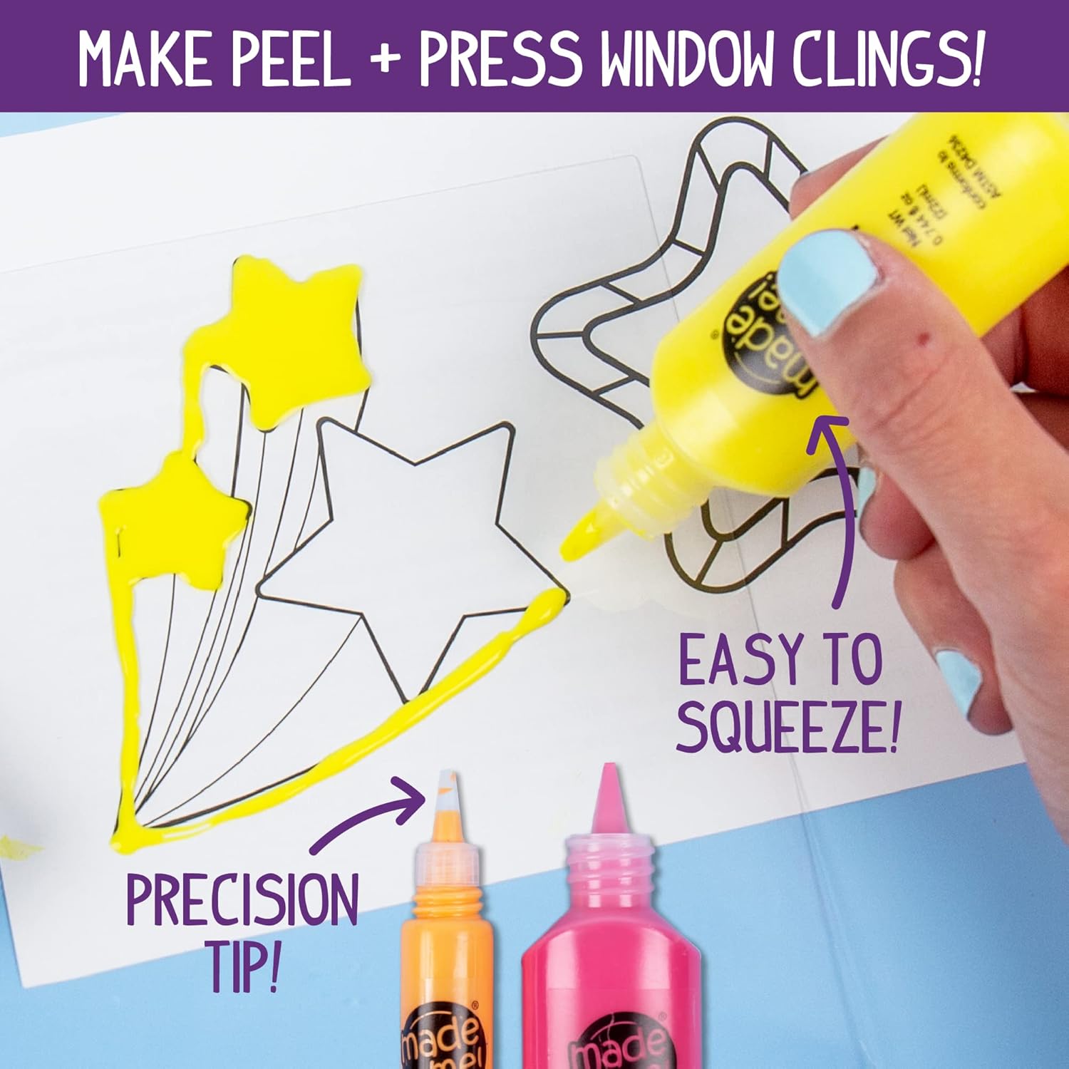 Made By Me Create Your Own Window Art, Paint Your Own Suncatchers, DIY Arts & Crafts Idea, Craft Kits for Kids, Crafts for Kids & Toddlers, Toddler Arts and Crafts