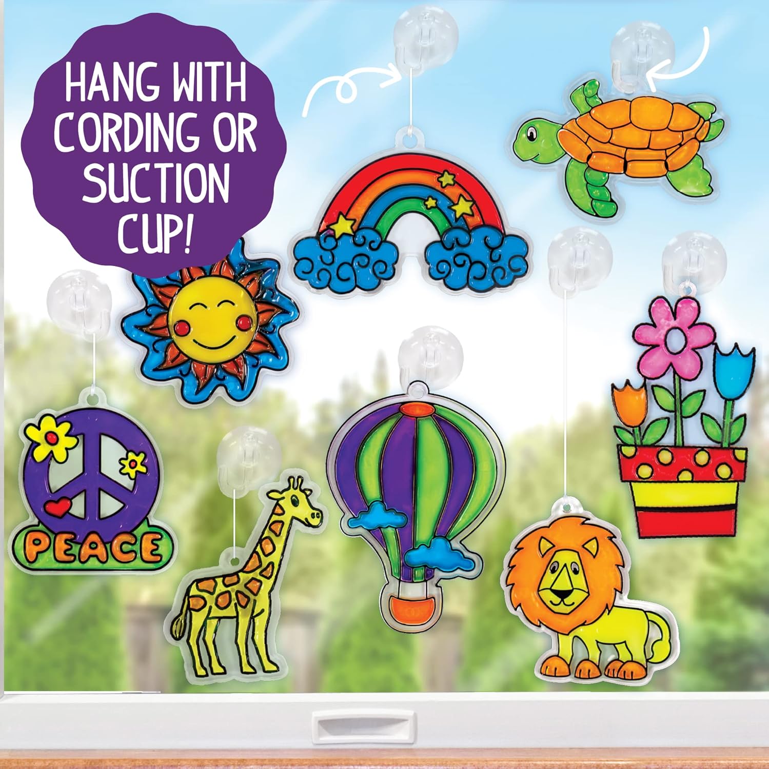 Made By Me Create Your Own Window Art, Paint Your Own Suncatchers, DIY Arts & Crafts Idea, Craft Kits for Kids, Crafts for Kids & Toddlers, Toddler Arts and Crafts
