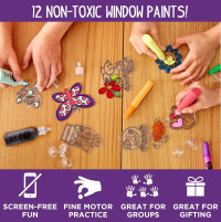 Made By Me Create Your Own Window Art, Paint Your Own Suncatchers, DIY Arts & Crafts Idea, Craft Kits for Kids, Crafts for Kids & Toddlers, Toddler Arts and Crafts