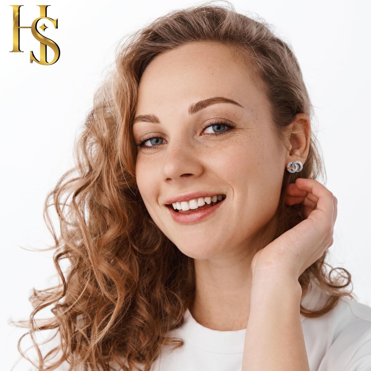 HighSpark Silver Double C Earrings | Stylish Designer Earrings | Chic Letter Design | Hypoallergenic | Perfect for Parties & Gifts