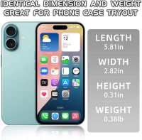 Dummy Fake Phone Model, Looks Like The RealPhone Compatible withPhone 16 Pro Max, for Cellphone Store Display or Send a ToyPhone for Kids (16,Teal, The Screen is Printed with Patterns)