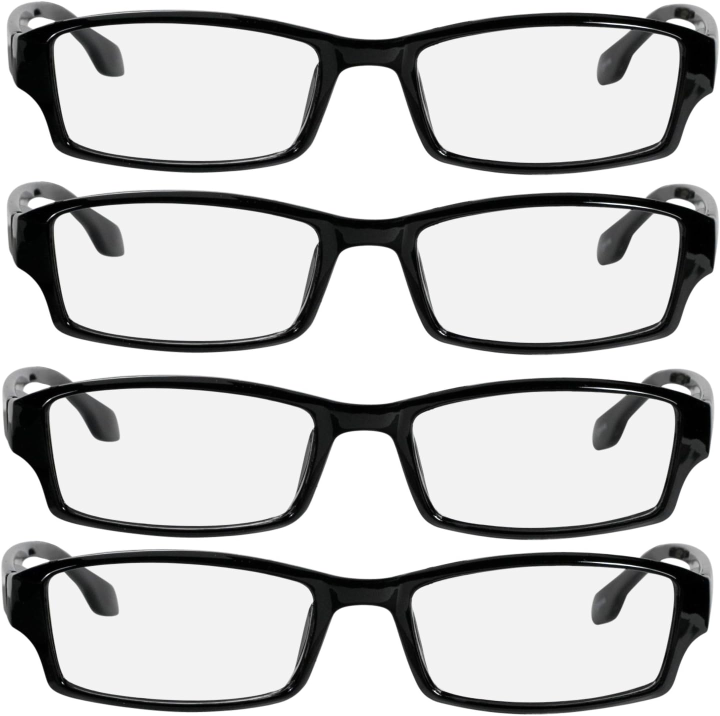 TruVision Readers Reading Glasses, Comfort Spring Hinges for Men and Women, 9501HP 01h-4-black 1.0 x