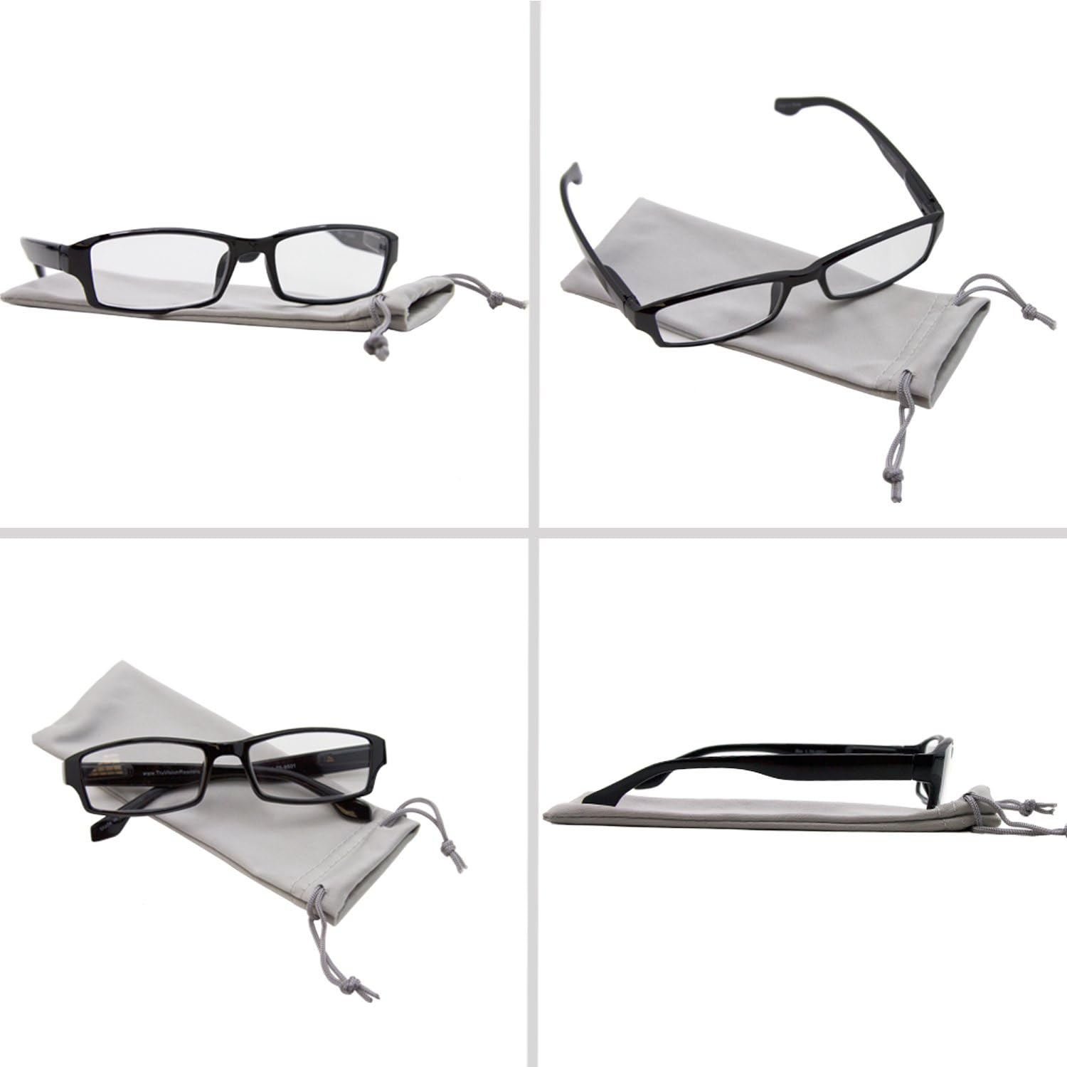 TruVision Readers Reading Glasses, Comfort Spring Hinges for Men and Women, 9501HP 01h-4-black 1.0 x