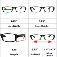 TruVision Readers Reading Glasses, Comfort Spring Hinges for Men and Women, 9501HP 01h-4-black 1.0 x