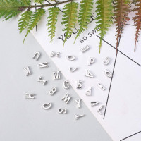 LiQunSweet 26 Pcs Letter Alphabet Metal Alloy Loose Beads for Women Men Initial Jewelry Making DIY Craft Supplies - 10x3mm Alloy Letter Platinum Color