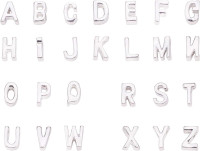 LiQunSweet 26 Pcs Letter Alphabet Metal Alloy Loose Beads for Women Men Initial Jewelry Making DIY Craft Supplies - 10x3mm Alloy Letter Platinum Color