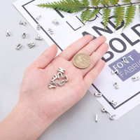 LiQunSweet 26 Pcs Letter Alphabet Metal Alloy Loose Beads for Women Men Initial Jewelry Making DIY Craft Supplies - 10x3mm Alloy Letter Platinum Color