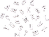 LiQunSweet 26 Pcs Letter Alphabet Metal Alloy Loose Beads for Women Men Initial Jewelry Making DIY Craft Supplies - 10x3mm Alloy Letter Platinum Color