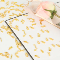 130 Pcs 5 Sets A-Z Alphabet Letter Charms, Gold Alloy Metal Spacer Beads, Slide Glitter Pendants for DIY Craft Bracelet Making Jewelry Wristbands Necklace Choker Keychain